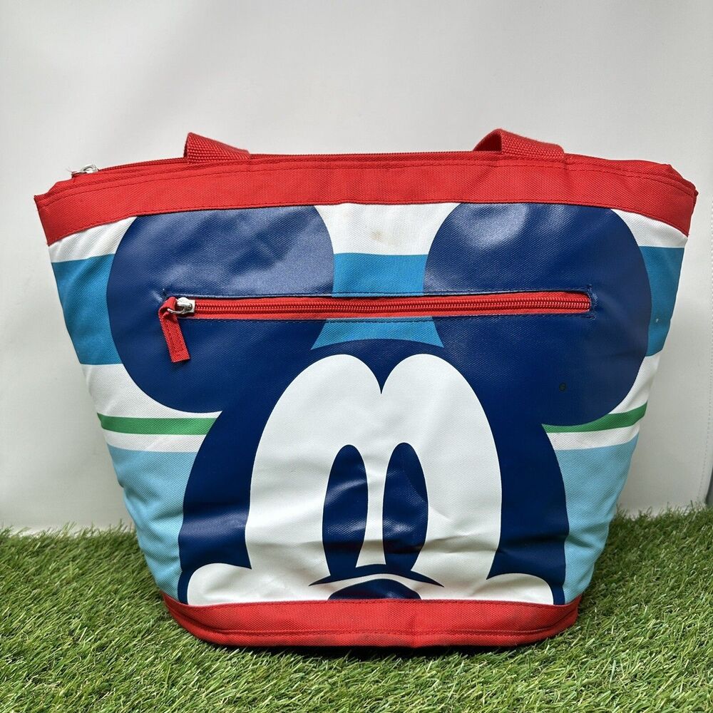 The Disney Store Mickey Mouse Cooler Bag Insulated Lunch Beach Picnic Zip Tote